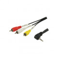 Jack AV to 3x RCA Cable